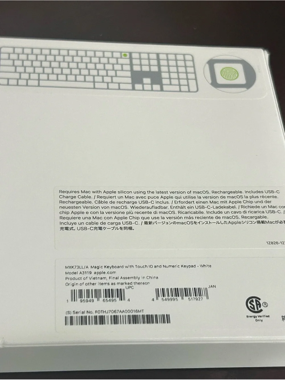 Sealed Apple Magic Keyboard w/ Touch ID & Numeric Keypad New Version MXK733LL/